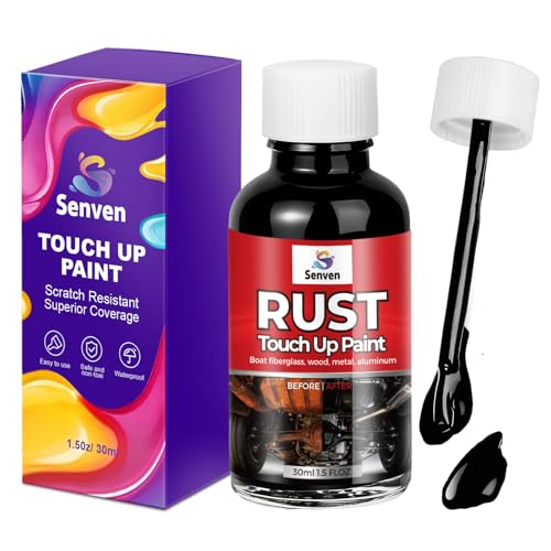 Image of Black Touch Up Paint Rust Paints High Heat Resistant, Multi Surface Acrylic Enamel Black Touch Up Paint Pen Scratch Repair for Rust Metal,Walls,Cabinets,Appliances,Wood,Door,Furniture,Enamel, 30ml
