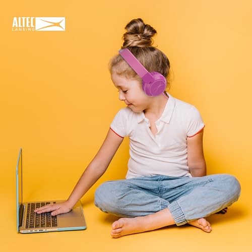 Image of Altec Lansing Kid Safe Wired Headphones, Over Ear Headphones for Kids Ages 3-5, Volume-Limiting Toddler Headphones with Mic, Compact Foldable Kids Headphones with Cord, APA Approved (Pink)
