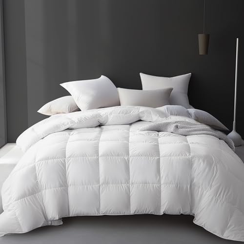 Hotel Grand Oversized King Size White Goose Feather Down Fiber Comforter