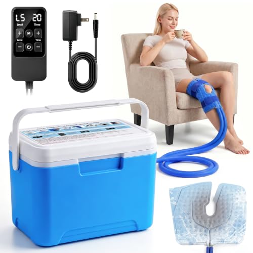 Ice Machine for Knee After Surgery, Cold Therapy Machine with Programmable, Silent Cold Water Circulation System, Suitable for Post-Operative Rehabilitation Care, Relieving Sports Swelling and Pain
