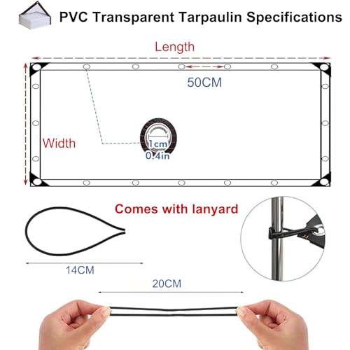 Lona transparente impermeable resistente UV de 11x24 pies para perrera 3