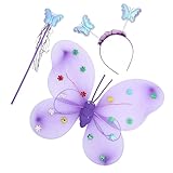 Costume de fée pour filles : dans une large application, le kit de costume de de fée convient aux fêtes de cosplay, à halloween, à noël, aux représentations sur scène, etc., costume de de fée