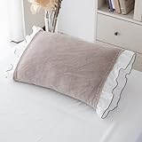 ドリームスポット 枕カバー グレー のびのび タオル地 パイル タオル 綿 95％ コットン 95％ ポリウレタン5％ 43×63cm 50×70cm 35×50cm のびる 筒型 フリル ピロケース ピロカバー