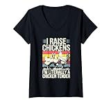 Photo Gallery donna maglietta divertente con scritta "i raise chickens i m literally a chicken tender maglietta con collo a v Photo Gallery donna maglietta divertente con scritta "i raise chickens i m literally a chicken tender maglietta con collo a v