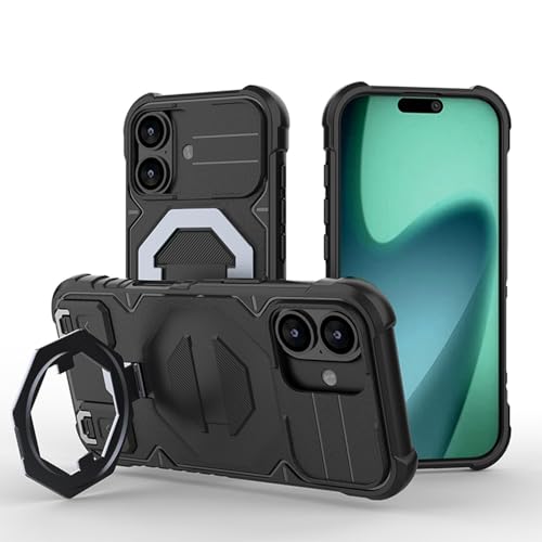 Coque rigide iPhone 17 Air antichoc silicone noir et anneau de maintien