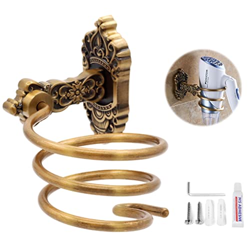 Image of HASTHIP Aluminum Hair Dryer Stand Holder for Wall Bathroom Spiral Mount
