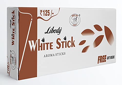 LIBERTY White Stick Fragrance Aroma Sticks | Low Smoke Incense Sticks | Charcoal Free Agarbathi Monthly Pack (4)
