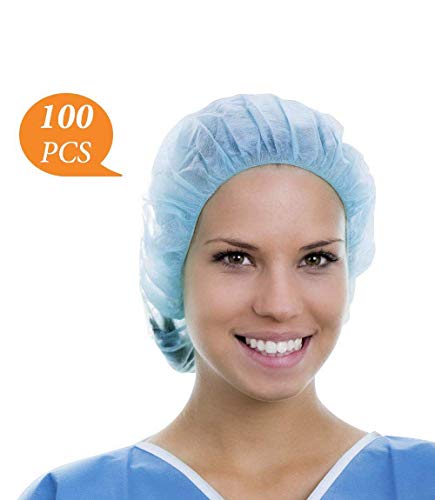 100 PC Hair Caps, Elastic Stretch Band,Protective Hair Nets for Garden, Prep,Tattoo, Home Baking Visitors
