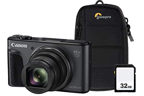 Canon PowerShot SX730 HS Camera Kit with 32 GB SD Card and Case - Black,1791C011AA 32GBCASE