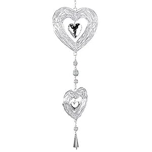 Formano Trend Decorative Hanging Hearts 65 cm Silver
