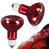 Funmo Reptilien Rotlichtlampe 100 Watt Reptilien Wärmelampe Birne, Amphibie Infrarot Basking Spot Glühbirne, Reptil Wärmelampe für Schildkröte,Amphibien, Bartdrachen（E27）