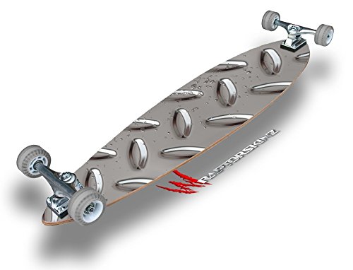 Diamond Plate Metal 02 - Decal Style Vinyl Wrap Skin fits Longboard Skateboards up to 10