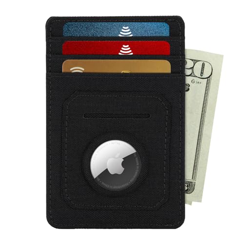 Pelican Aegis AirTag Wallet/Card Holder [RFID Blocking] Slim Wallet with Airtag Holder - Holds 7 Cards & Cash w/Quick access Front Pocket - Durable 500D Cordura - Debit/Credit Card Holder - Black