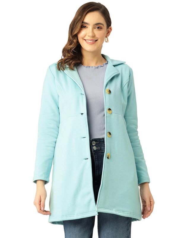 brinns Women's Single Breasted Solid Overcoat-picture-17