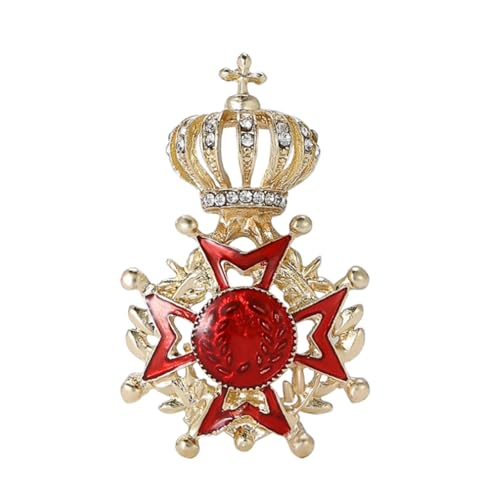Broche robinet en émail style couronne pour vêtements