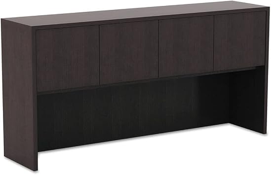 Alera alera Valencia Series Hutch with Doors, 4 compartments, 64.75w x 15d x 35.38h, Espresso