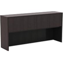 Alera Valencia Series Hutch with Doors, 64.75w x 15d x 35.38h, Espresso