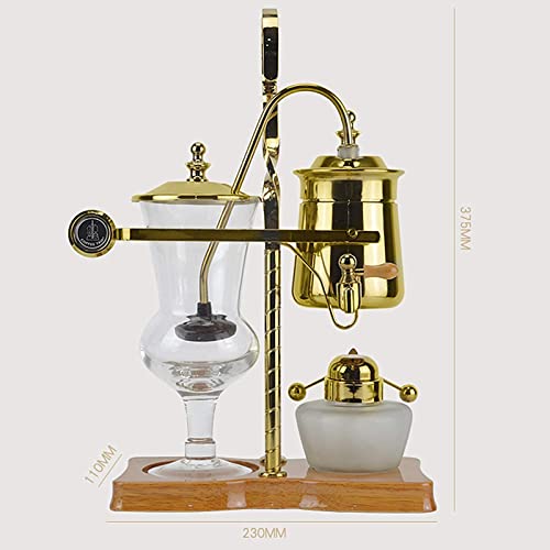 XYLXJ Vakuum-Kaffeemaschine, Siphon-Set, Kaffeesiphon, Haushalt, belgische Kanne mit tragbarer Hand-Kaffeemühle, Gold (Silber)