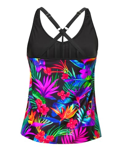 Image of Yonique Womens Tankini Top Only Athletic Swim Top Modest Tankini Swimsuit No Bottom