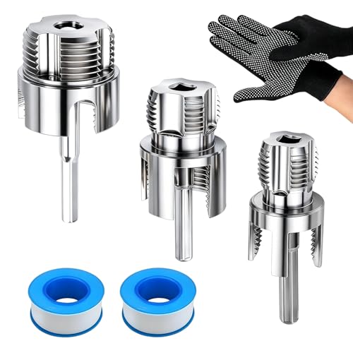 Kit de 3 herramientas de roscado de tuberías de PVC y plástico con doble función