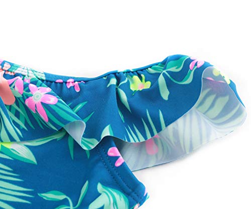 Image of Girls Two Piece Tankini Swimsuits Hawaiian Ruffle Bathing Suit Summer Beach Swimwear Set