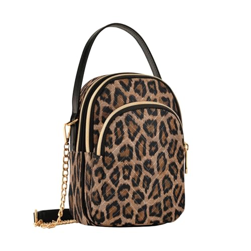 senya Pink Black Leopard Crossbody Handbags for Women Casual Leather Shoulder Phone Purse2
