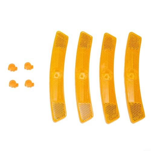 For Bike Spoke Reflector for Cycling Safety, 4-Pack White/Yellow For Bicycle Wheel Spoke Light, Reflective Strips for Mountain For Bike Steel Rim, Night Riding Visibility Enhancer(Yellow)