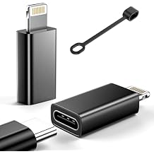 MFi Certified USB C to Lightning Adapter 2-Pack, 27W Fast Charging & Data Sync, Lightning to USB Type C Cable Adapter Compatible with iPhone 14/13/12/Pro/Max, iPad, AirPods, with Anti-Loss Lanyard