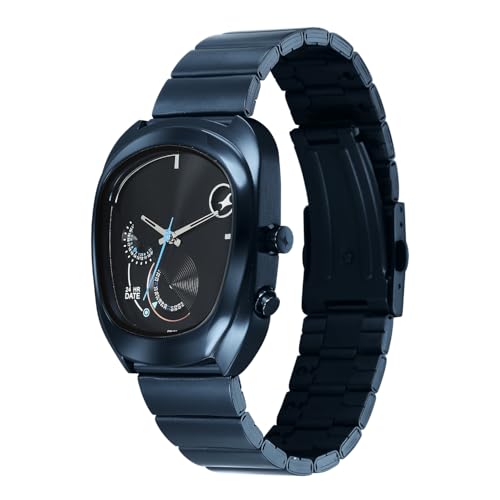 Image of Fastrack Cosmic Tribe Quartz Black Shaped Dial Men's Watch | Stainless Steel Strap Material | Watches for Men Analog - 3327QM01