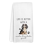 KFXHANGD Life is Better With Cavalier King Charles Spaniel Kitchen Towels - Gifts for Women Girls, Hand Dish Tea Towels for Kitchen Bathroom, 16x24 Inches