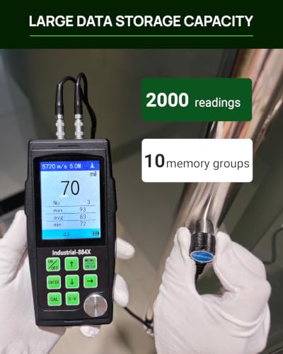 Calibrador Digital Industrial Ultrasonido Profesional 884X con Rango 0.033–15.75 pulgadas (0.85–400 mm), Conectividad PC y Memoria para 2000 Datos miniatura 6