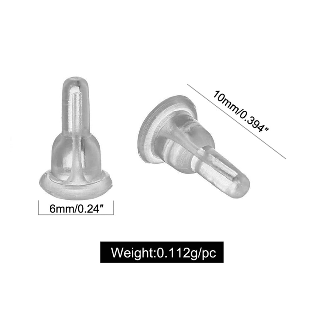50 x chiusure in silicone per orecchini, morbide, trasparenti, cuscinetti posteriori di ricambio per gancio da pesca per gioielli
