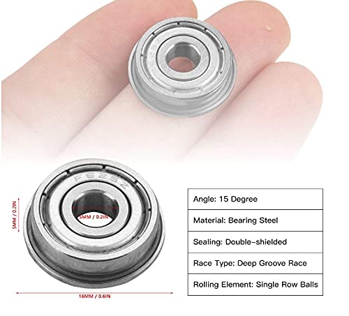 Akozon Diepe Groefkogellagers 10pcs F625ZZ dubbel-afgeschermde