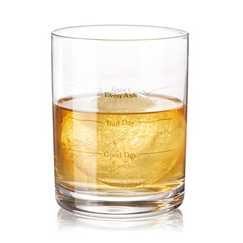 TRUE Good, Bad, Don’t Ask DOF Glass For Old Fashioned Whiskey, or Scotch - 12oz Laser Engraved Funny Whiskey Glass Set of 1