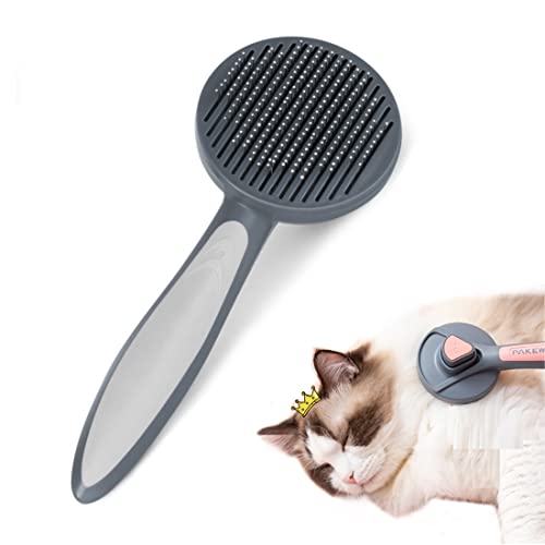 FRACARKOS 猫 ブラシ 犬 ペットブラシ 長毛 短毛 対応 痛くない マッサージブラシ くし セルフクリーニング スリッカーブラシ 毛取り 抜け毛取り 抜け毛クリーナー お手入れ ファーミネーター
