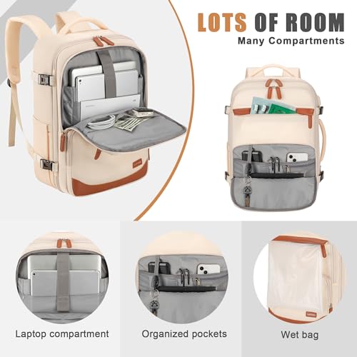 Image of 40L Travel Backpack, Flight Approved Carry On Laptop Backpack | Water-resistant, Personal Item Travel Bag, Fits 15.6 /17.3 inch Laptop, Hiking, Camping, Business, Commute, Men & Women