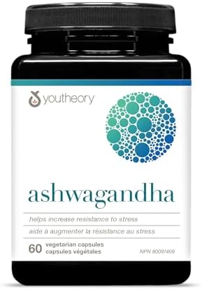 Youtheory Ashwagandha 7,200 mg Per Serving, with Clinically Proven KSM-66 and GingeverGinger to Support the Efficacy of Ashwagandha. Helps Increase Resistance to Stress and Anxiety, Vegan, 60 Capsules