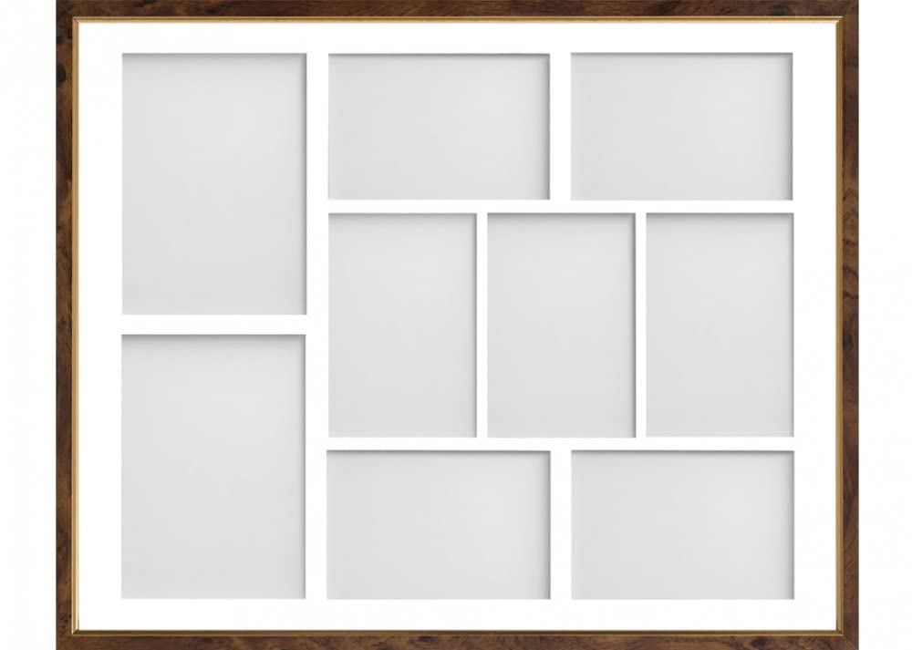 Frame Company Drayton Multi Aperture Photo Frame, Walnut, 20x16 for 6x4 inch (x7) 7x5 inch (x2)