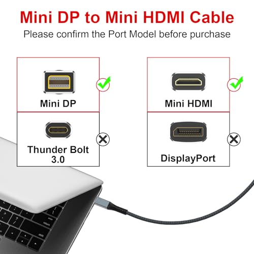 Cable Mini Displayport a Mini HDMI Thunderbolt 2 de 6 pies para Surface Dock a VILVA 6