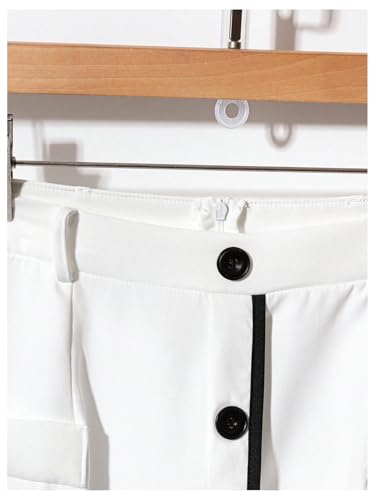 Floerns Women's Elegant Button Front Midi Skirt Zip Up Office Work Pencil Skirts3