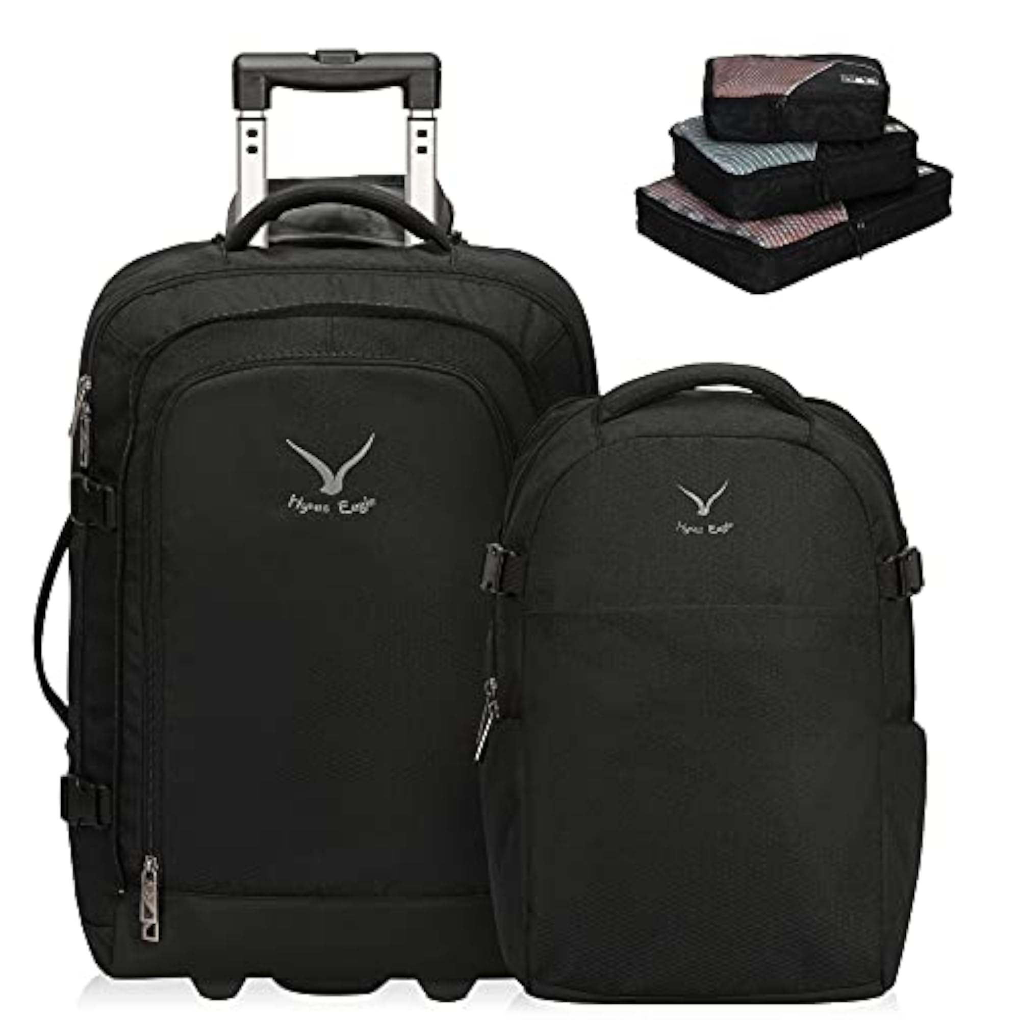 2 in 1 Travel Backpack 63L Carry on Luggage Rolling Wheeled Backpack
