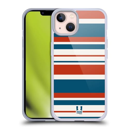 Coque Gel iPhone 13 Protection Qualité Militaire Antichoc Bleu Rouge Rayures