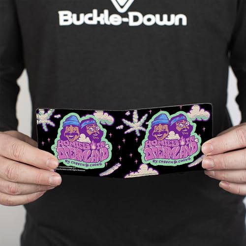 Homies in Dreamland by Cheech & Chong Wallet, Bifold, Cheech and Chong Homies in Dreamland Title Logo Smoke Black, Vegan Leather4
