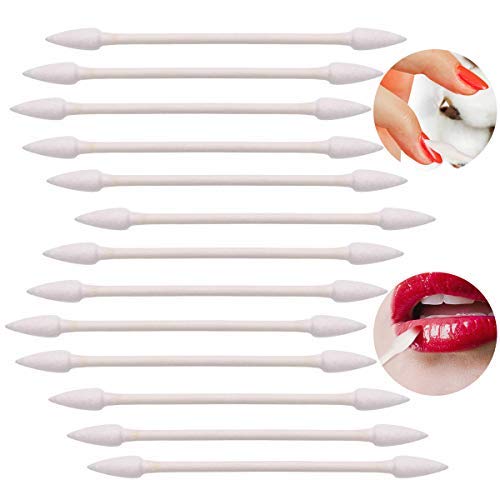 Jaciya 600 Pieces Cotton Swabs, Double Precision Tips with Paper Stick, Double Pointed Shape, 3 Packs, 200 Pieces per Pack
