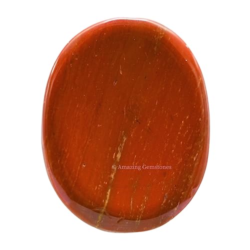 Image of Amazing Gemstone Red Jasper Worry Stone Crystals and Healing Stones - Worry Stones for Stress Relief Gifts - Piedra Crystal Fidget for Meditation - Unique Stocking Stuffers and Birthday Gifts