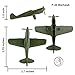 Tim Mee WW2 Fighter Ace Planes - 3 Green Plastic Army Men Airplanes Made in USA