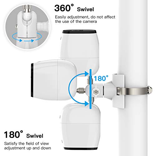 Supporto universale per palo Arlo Pro 4 Arlo Pro 3 Arlo Pro 2 eufyCam 2C/2C Pro/3/3C eufyCam 1 e 2 eufyCam E Arlo Ultra Arlo Ultra 2 telecamere di sorveglianza (bianco 2)