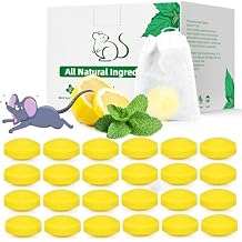 Pest Rodent Repellent, 24 Pack Peppermint Oil Repellent for Mouse Rats Spider Roach Ant Squirrel Pest Control Indoor & Outdoor, Natural Mice Deterrent Replace Trap Poisoning Family & Pet Safe Yellow