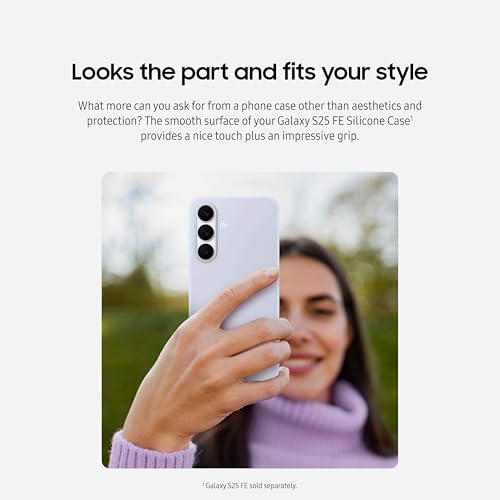 Image of SAMSUNG Galaxy S25 FE Silicone Phone Case, Colorful Phone Cover, Functional, Comfortable Design, Easy to Hold, US Version, Light Blue