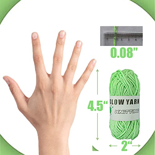 4 Rolls Glow In The Dark Yarn, Knitting Luminous Yarn 55Yd, Sewing Suppliers Crocheting Diy Crafts Yarn, Party Holiday Accessories Scrubby Yarn (Optional Green) #TOP1